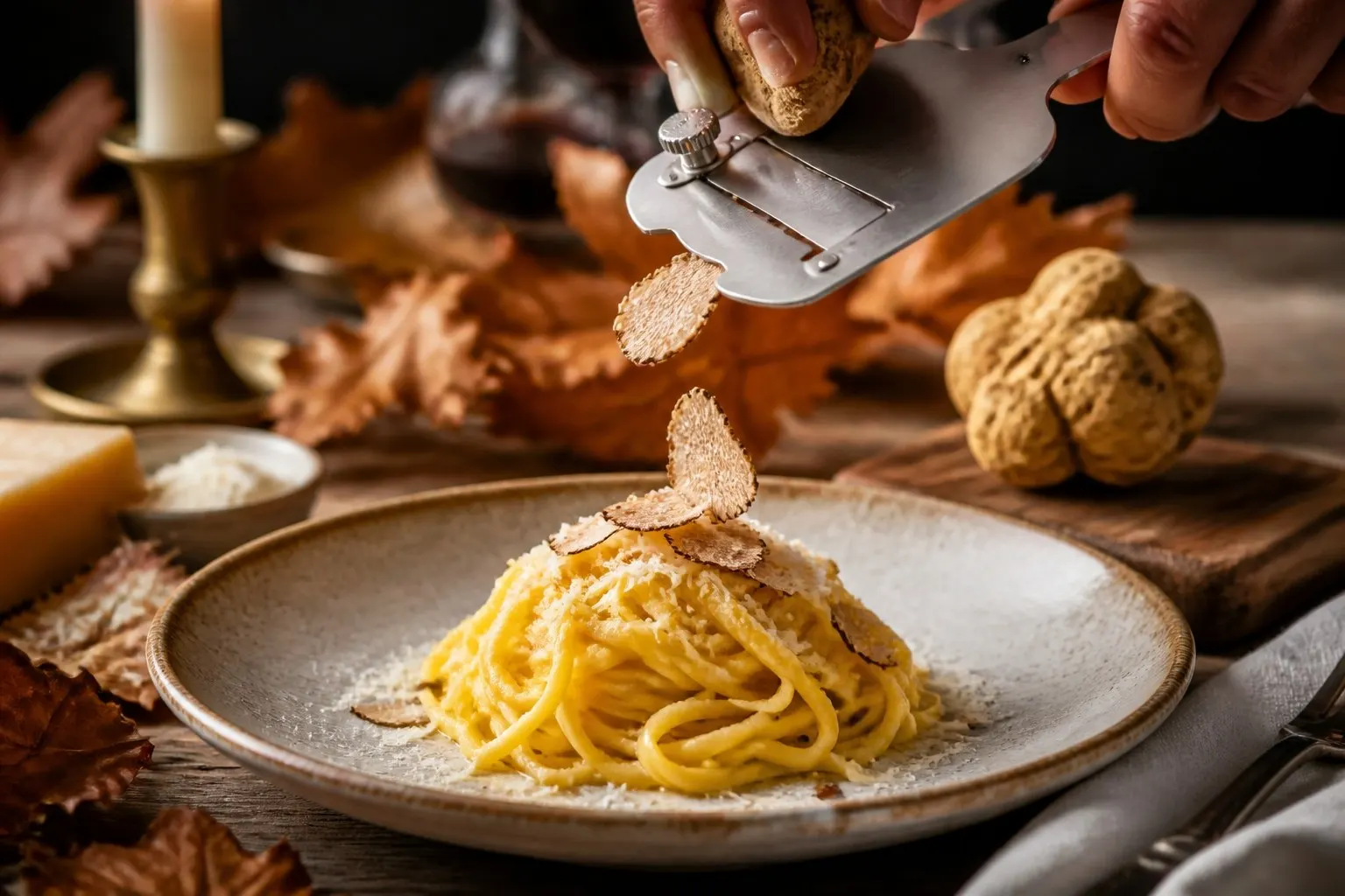 Tagliolini al Tartufo Bianco di Acqualagna (Acqualagna, Provincia di Pesaro e Urbino) — piatto tipico delle Marche