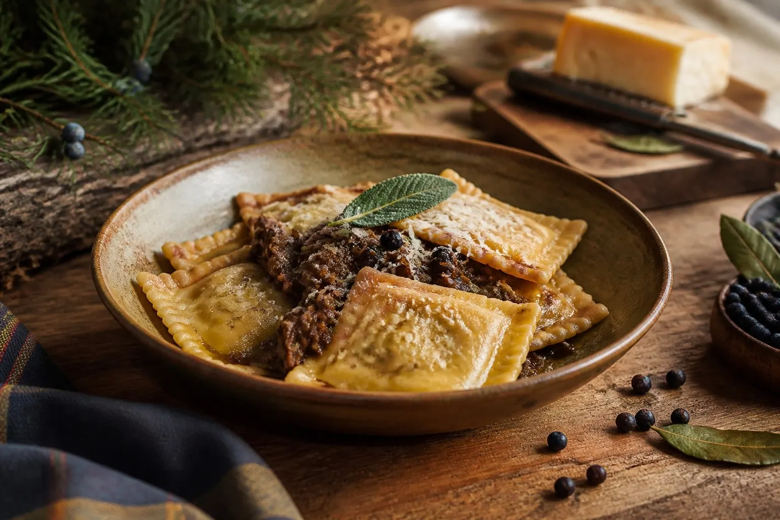 Tortelli di Patate e Ragù di Cinghiale del Monte Nerone (Provincia di Pesaro e Urbino) — piatto tipico delle Marche