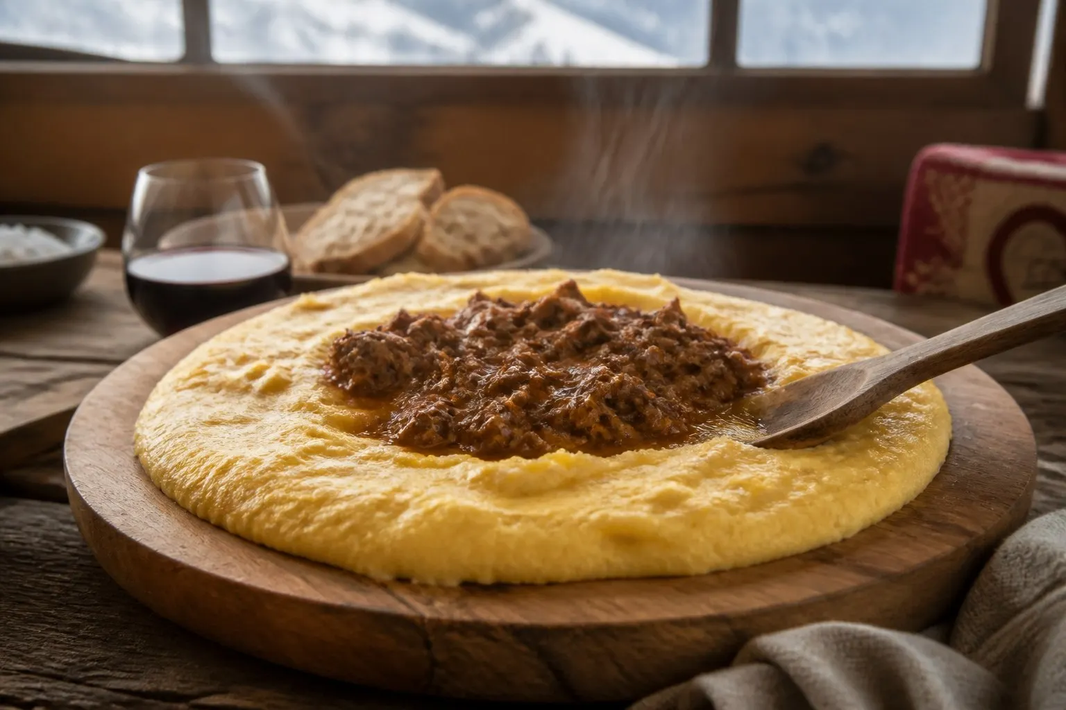 Polenta con Ragù di Caccia o Baccalà (Entroterra Marchigiano) — piatto della tradizione contadina delle Marche